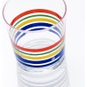 set 4pcs vasos de agua 0,345l cristal rayas finas multicolor casa benetton