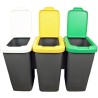 set 6 papeleras de reciclaje 150 litros fabricadas en plastico multicolor