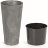 prosperplast tubus slim effect de plástico con depósito en color gris oscuro, 38,1 x 20 x 20 cms