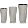 pack 3 macetas prosperplast tubus slim effect de plástico con depósito en color cemento, tamaño set m