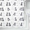 spirella colección kitty paw, cortina de ducha textil 180 x 200, polyester, gris