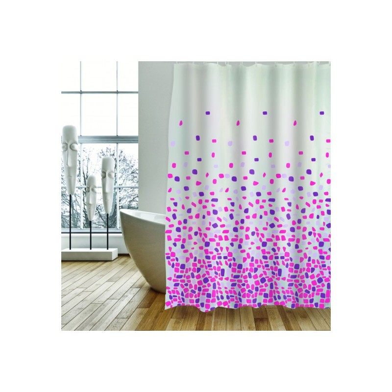 cortina de baño poliester 180x200 cm - rosa