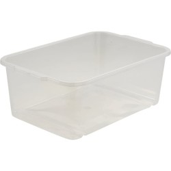 2x caja de almacenaje, plástico resistente (pp), 4,5 l, 30 x 20 x 11 cm, wilma, transparente neutro