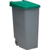 pack reciclaje contenedor reciclo 85 litros cerrado - 170 litros totales, en 2 contenedores, en colores verde/amarillo