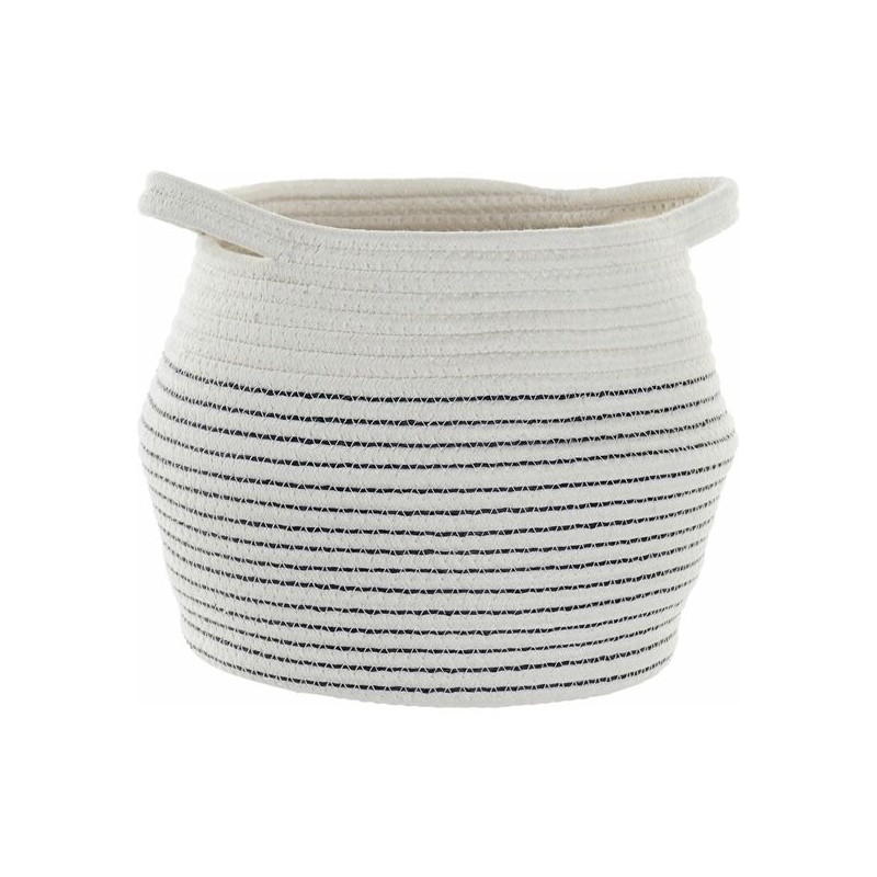 cesta item de algodón en color blanco con rayas