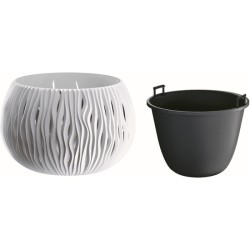 bowl sandy de plástico con depósito en color blanco 13,6 x 18 x 18 cms