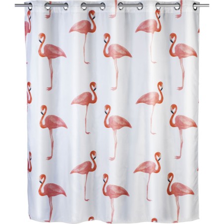 cortina de baño poliéster comfort flex flamingo, anti-moho 180x200 cm