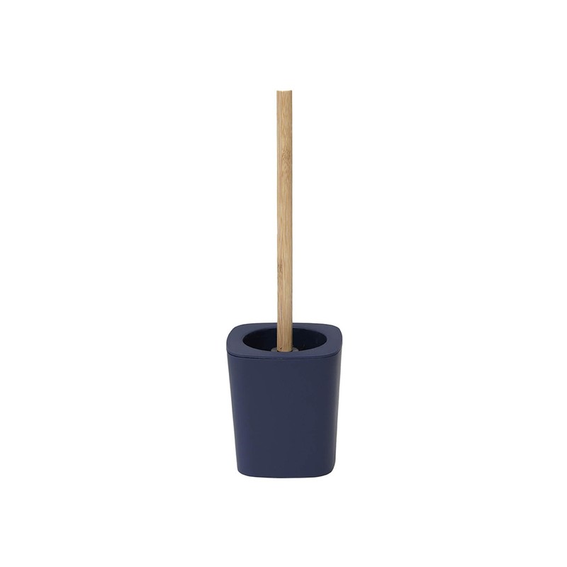 escobilla escobillero de aseo rubber hecho en abs y bambú azul