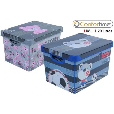 caja plástico 20l teddy confortime - modelos surtidos