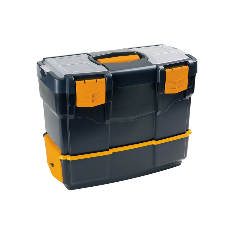 caja de herramientas con 2 organizadores+bandeja+compartimento