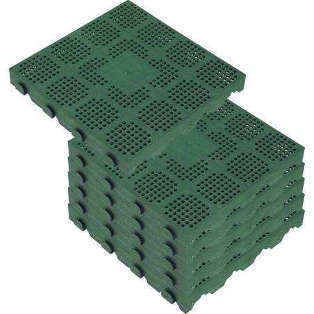 pack de 6 baldosas plásticas para suelo exterior en panal de 39x39x4,8 cm. superficie total 0,9m² colección combi - verde