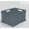 2x caja de almacenaje eurobox xxl, plástico eco (pp), 52 x 43 x 28 cm, 54 l, gris