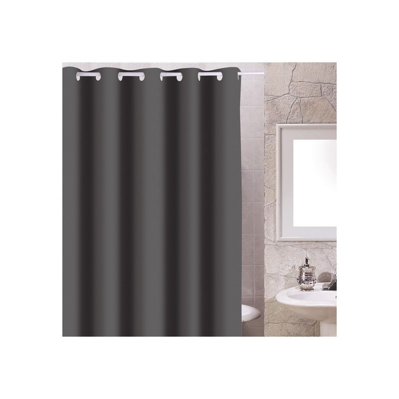 cortina de baño de poliester gris antracita
