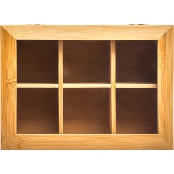 caja de té x6 compartimentos de bambú