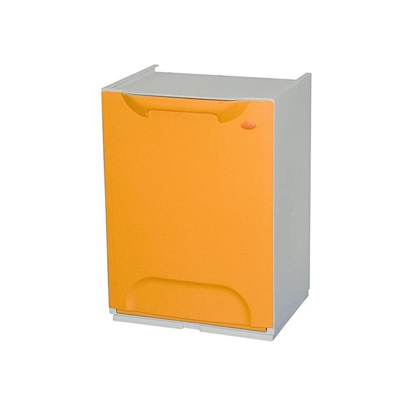 papelera reciclaje en polipropileno color amarillo con depósito 20l