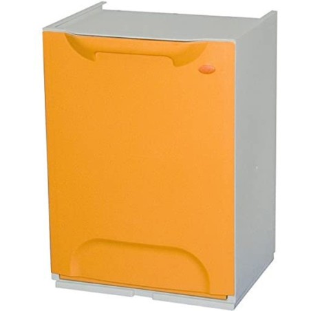 papelera reciclaje en polipropileno color amarillo con depósito 20l