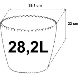 maceta redonda 28,2l prosperplast splofy de plastico en color menta, 39,1 x 33 cm