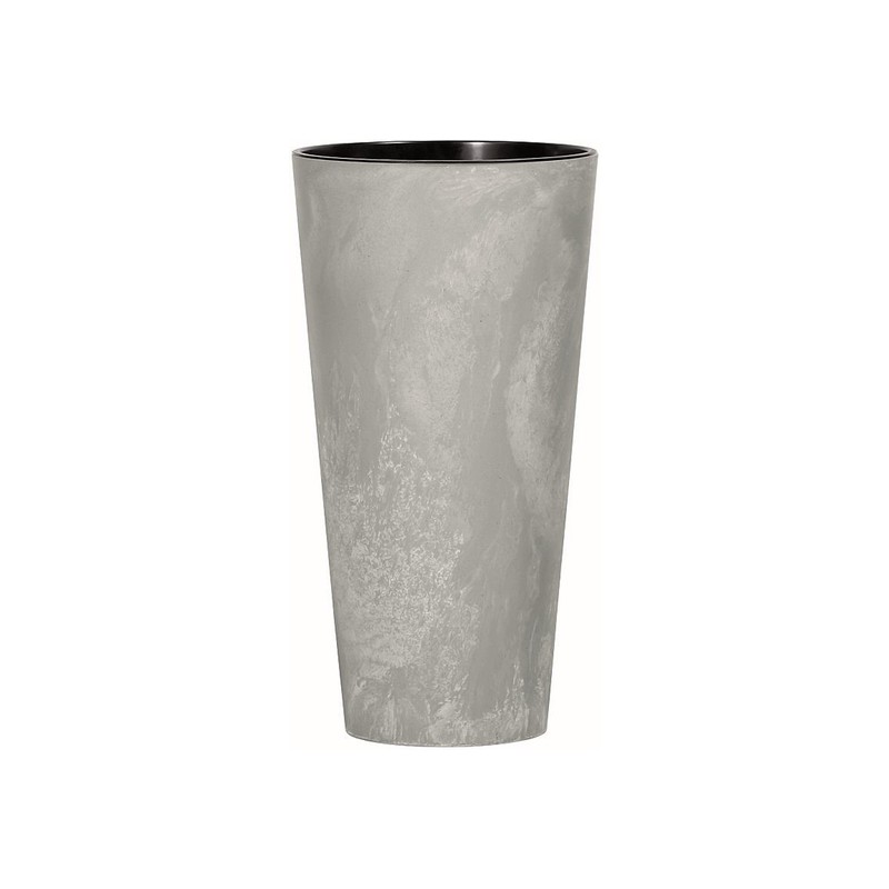 prosperplast tubus slim effect de plástico con depósito en color cemento, 47,6 x 25 x 25 cms