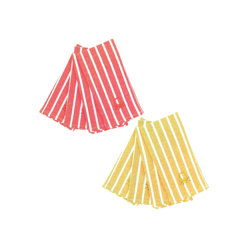 pack 8 paños de cocina 50x70 cm - algodón en color rojo y amarillo