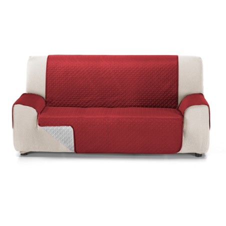 rubi cubre sofa bicolor reversible 2 plazas rojo/perla