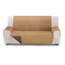 rubi cubre sofa bicolor reversible 4 plazas beige/marron
