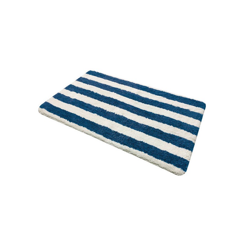 alfombra de microfibra 50x80 cm blanco/azul marino