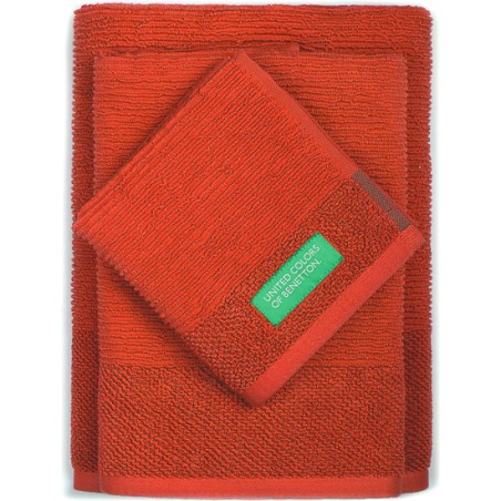 set 3pcs toallas de baño - 30x50 50x90 70x140cm - rojo casa benetton