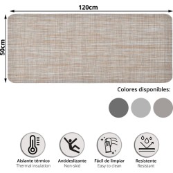 alfombra vinílica andy 50x120cm aspecto natural - gris oscuro