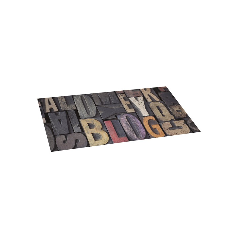 alfombra vinílica acolchada croma wood con letras 50 x 110 cm