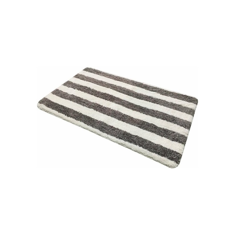 alfombra de microfibra 50x80 cm ligne blanco/gris