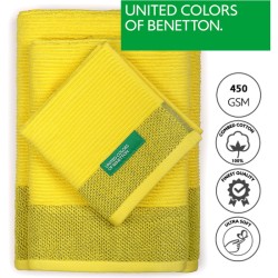 set 3pcs toallas de baño 450 gsm 100%algodon amarillo casa benetton
