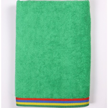 toalla de playa de niño 70x140cm 100% algodón verde kids - benetton