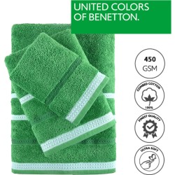 set 3pcs toallas de baño - 30x50 50x90 70x140cm - verde rayas casa ben