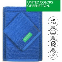 set 3pcs toallas de baño - 30x50 50x90 70x140cm - azul casa benetton