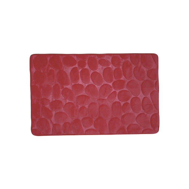 alfombra de bano de espuma piedras rojo 50x80 cm