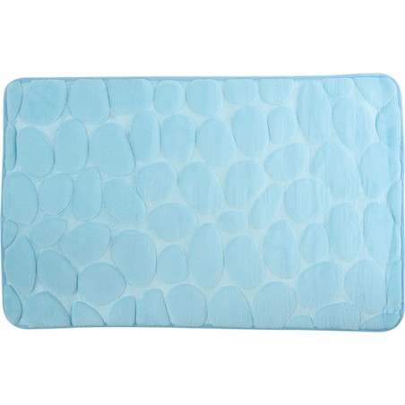 alfombra de baño de espuma piedras azul claro 50x80 cm