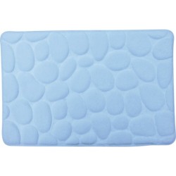 alfombra de bano de espuma piedras azul claro 40x60 cm