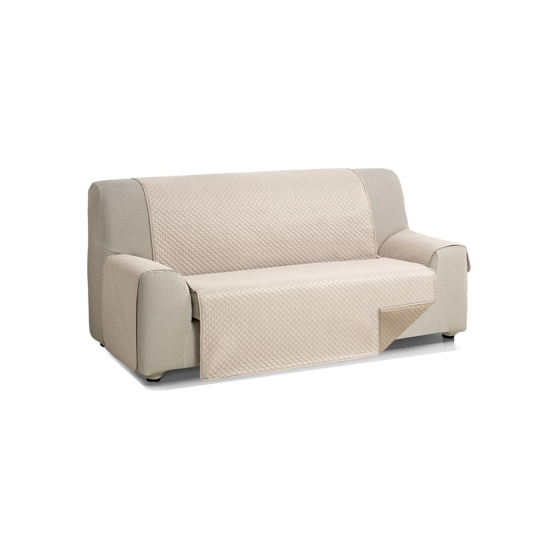 rombo cubre sofa reversible acolchado 3 plazas lino/cuero