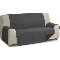 rombo cubre sofa reversible acolchado 4 plazas antracita/negro