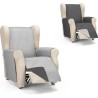 rombo cubre sofa reversible acolchado 1 plaza gris/antracita