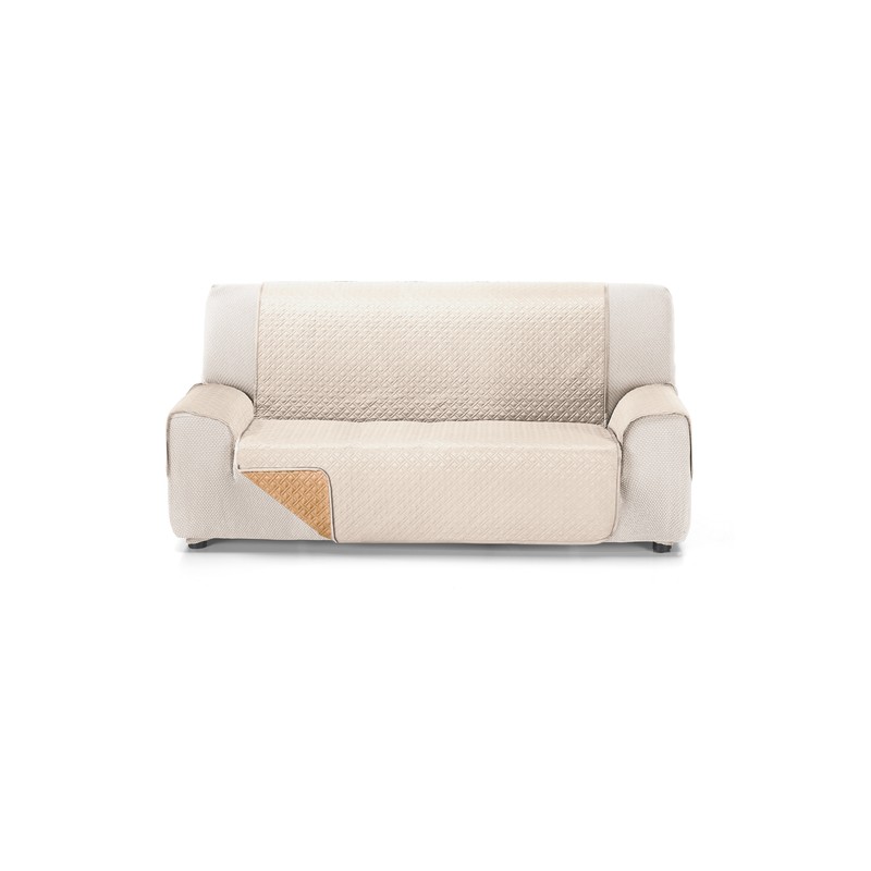 rubi cubre sofa bicolor reversible 4 plazas crudo/beige