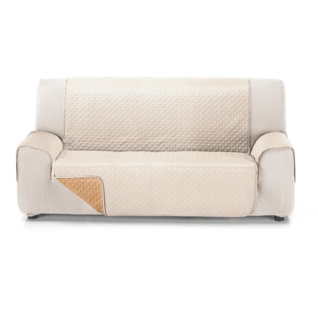 rubi cubre sofa bicolor reversible 4 plazas crudo/beige