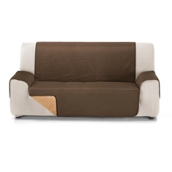 rubi cubre sofa bicolor reversible 3 plazas beige/marron