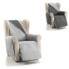rubi cubre sofa bicolor reversible 1 plaza perla/gris