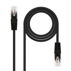 CABLE RED LATIGUILLO RJ45 CAT.6 UTP AWG24, 0.30M NEGRO NANOCABLE