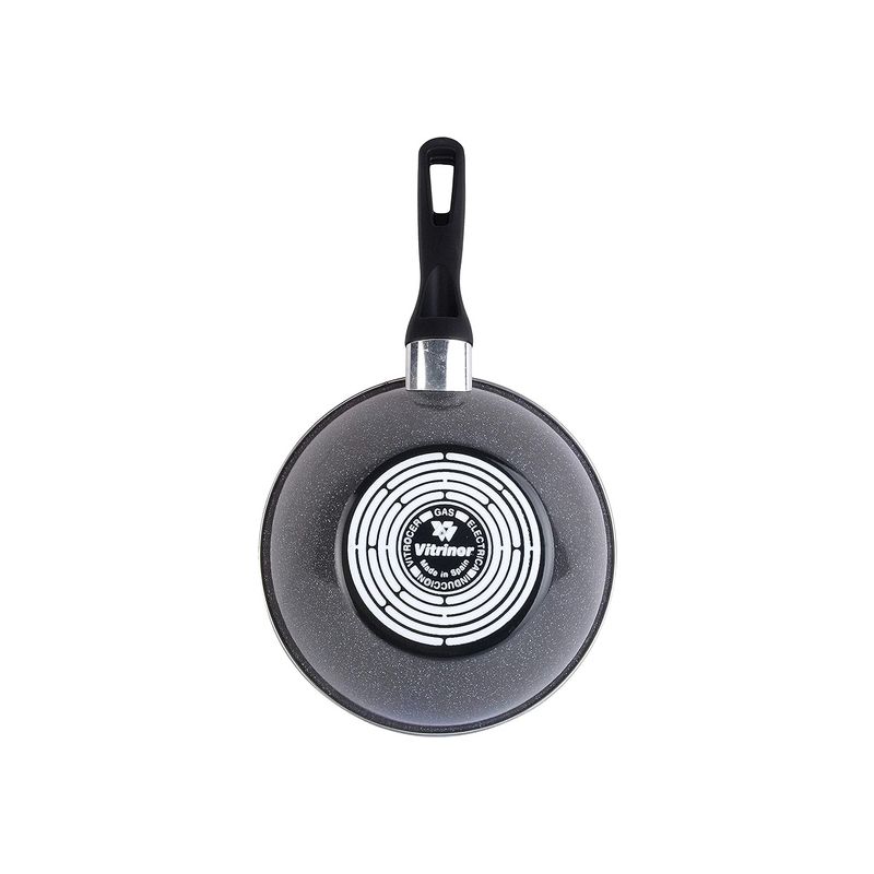 magefesa k2 gransasso wok 28 - acero esmaltado vitrificado, en gris, inducción y lavavajillas acompañada de tapa de cristal con 