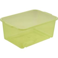 caja de almacenaje, plástico resistente 25x17x10 cm, verde transparente