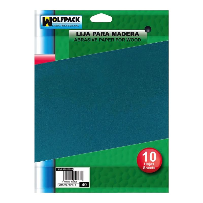 Lija Madera Grano 100 Pack 10 pliegos
