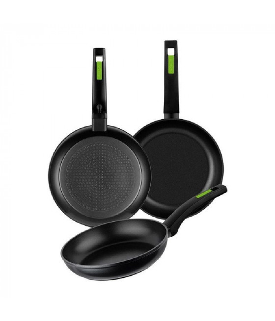 Pack 3 Sartenes Monix Green M481241/ Ø18cm/ Ø22cm/ Ø26cm/ Aluminio forjado CYD-0084369