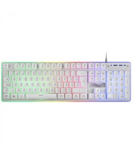 Teclado Gaming SemiMecánico Mars Gaming MK220ES/ Blanco CYD-0107136